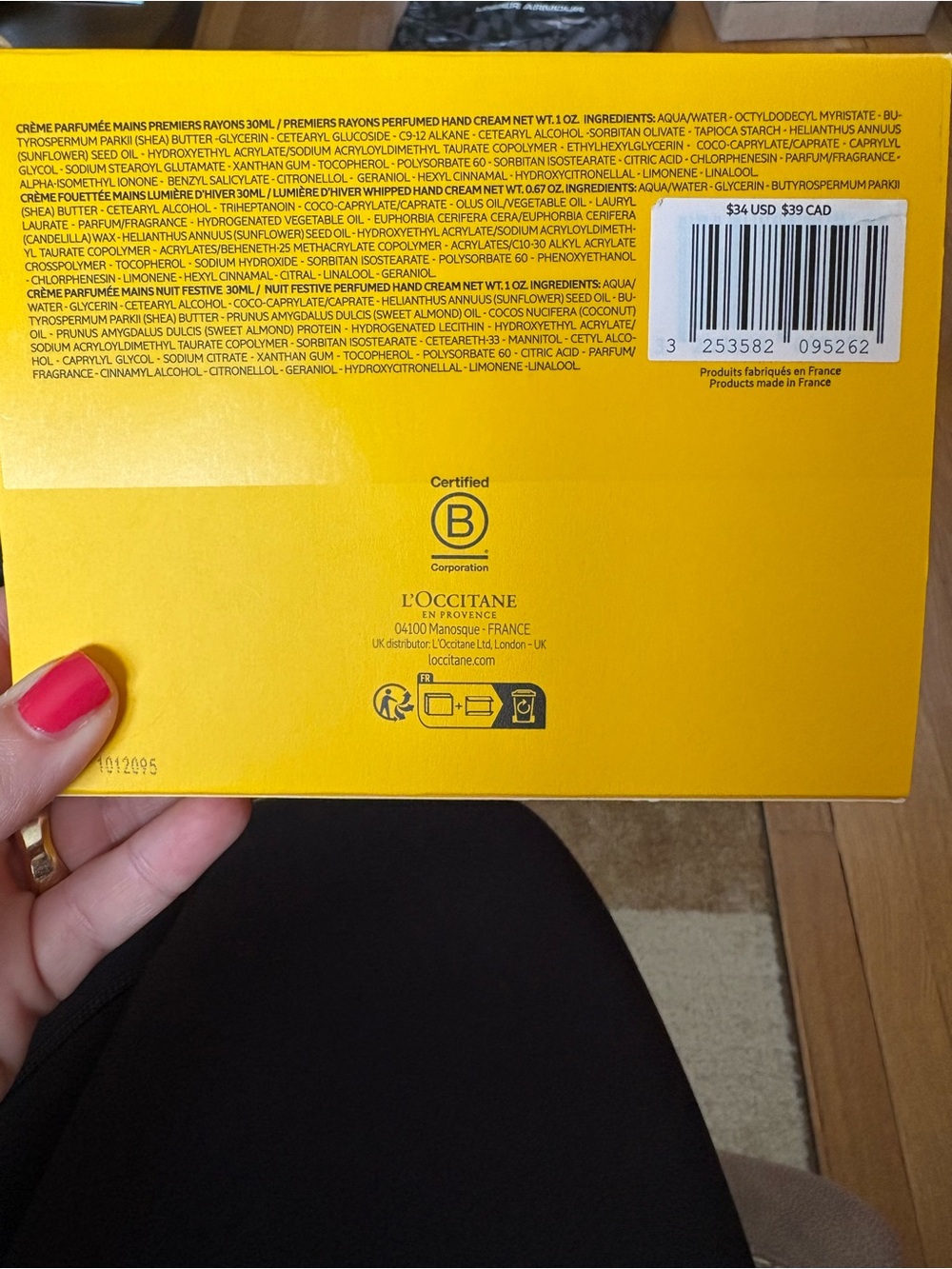 L'OCCITANE Yellow Gift Box of 3 - Picture 3 of 4